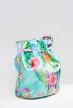 Sac seau en satin motif cactus