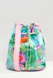 Sac seau en satin motif cactus