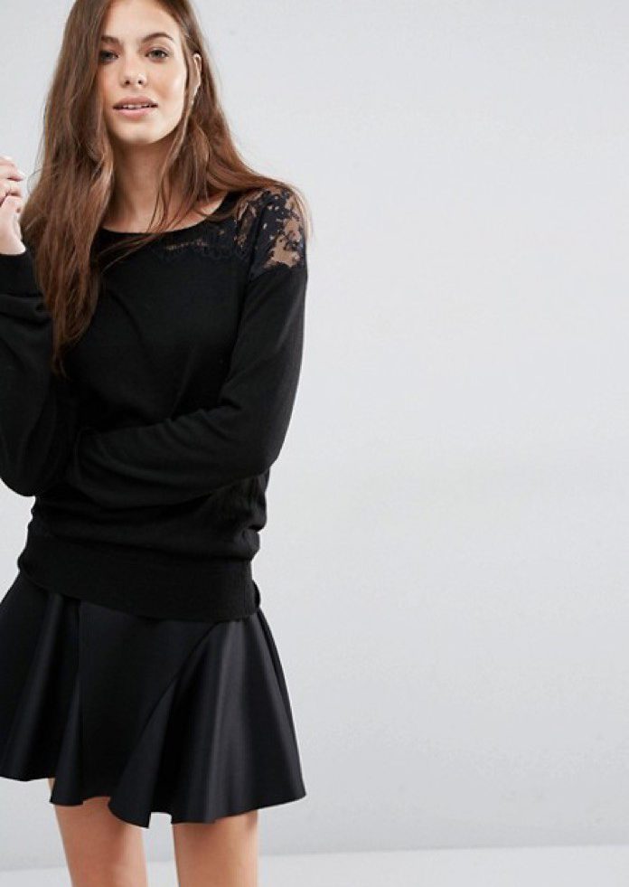 Pull LACE noir Sisley