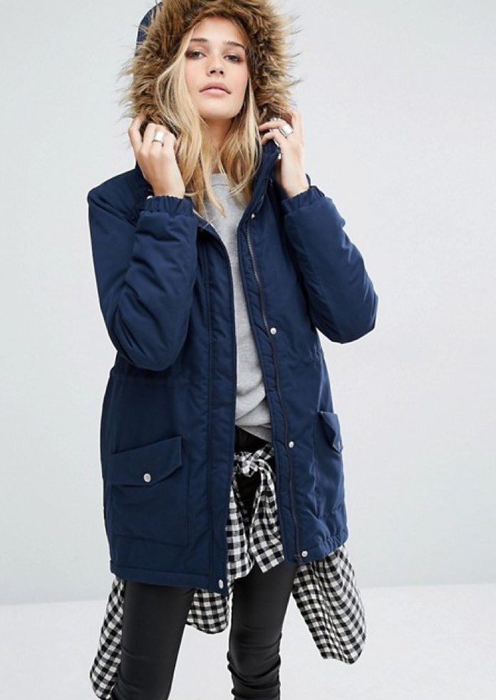 Parka FESTIVAL col en fourrure Noisy May