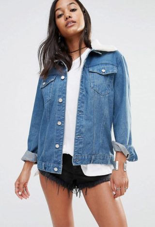 Veste BLUEONE en jean boohoo