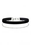 Collier ras de cou en velours fin noir miss selfridge