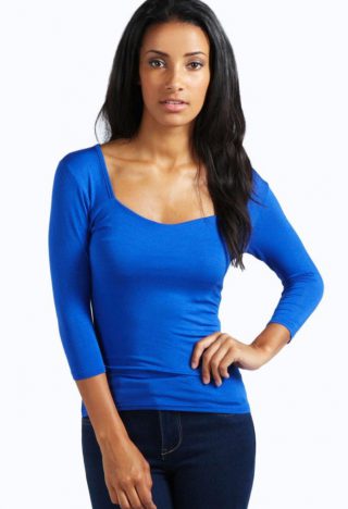 Top long bleu COEUR