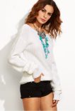 Pull blanc V