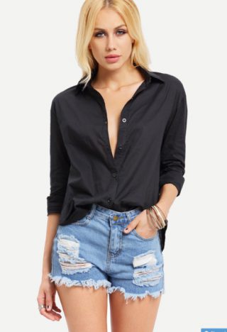 Chemisier noir LAPEL